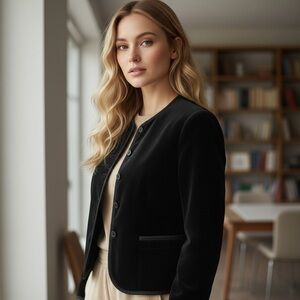 Chaus Elegant Black Velvet Women's Jacket